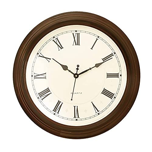 Designer Round Wall Clock With Sweep Movement (Size: 40 x 40 x 5 CM) (Rosewood Roman)