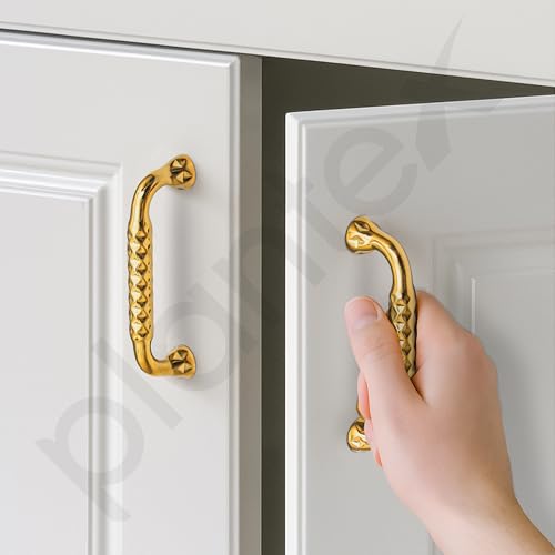Image of Plantex Cabinet Handle /96mm Handle for Cabinet /Wardrobe /Kitchen Handle /Door Pull-Push Handle for Home /Office - Pack of 1 (Gold)