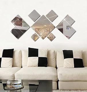 Maroon Silver Mirror Effect Stick and Removable Waterproof Sticker for Home Kitchen Bathroom Decor