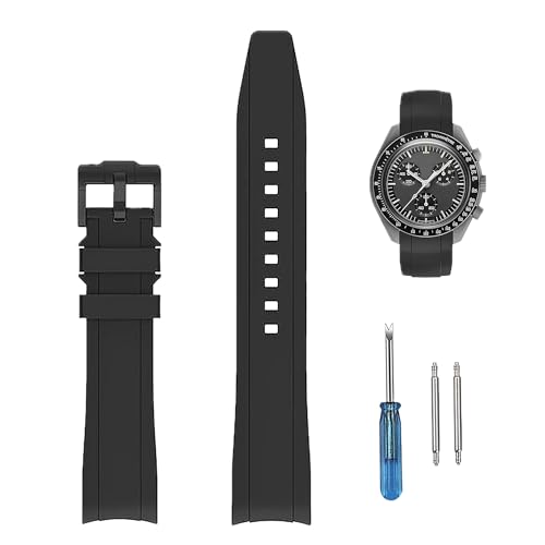 20mm 時計バンド シリコンベルト for Omega X Swatch MoonSwatch 腕時計ベルト オメガとスウォッチバンド ゴムバンド オメガ Speedmaster ロレックス、セイコー SEIKO用 20mm 防水防汗