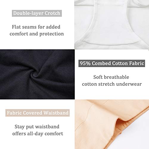 Image of wirarpa Women's Cotton Underwear High Waist Full Coverage Brief Panty Multipack