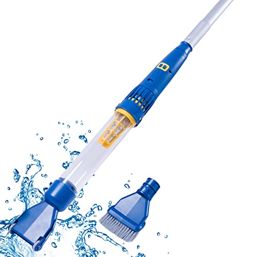 Cordless Pool Vacuum With Strong Suction, Rechargeable Handheld Pool Vacuum Cleaner For Inground & Above Ground Pools, Portable Pool Vacuum With 90 Mins Working Time For Deep Cleaning (Blue),Poolguard #TOP1