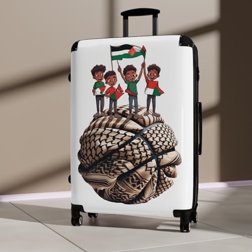 Basketball Suitcase, Support Palestine Basketball Lover's Gift, Keffiyeh Themed Palestinian Flag, Gaza Activist, Unique4
