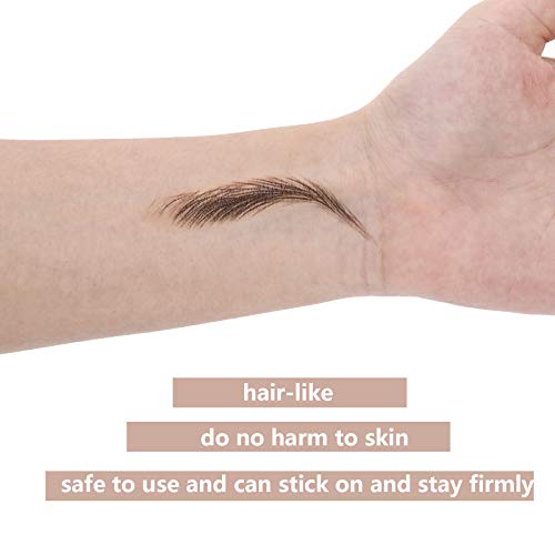 6 Sheets 3D Hair-Like Authentic Eyebrows Eyebrow Transfer Stickers Waterproof Eyebrow Tattoo Stickers Eyebrow Grooming Shaping Makeup Accessories (High Arch Eyebrow) #TOP3