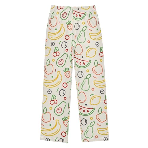 ZZXXB Pear Watermelon Boys Long Pants Soft Trousers Elastic Waist Kids Lounge Bottoms with Pockets S-XL