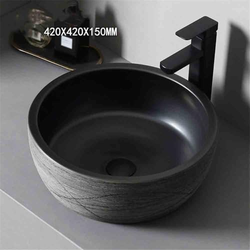 Lavabo à poser rond en céramique blanche avec accessoires inclus - 3