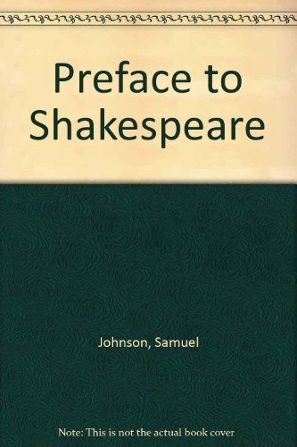 Preface to Shakespeare 0862920876 Book Cover