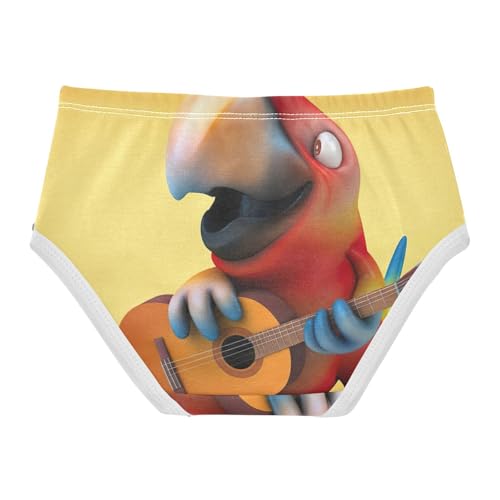 Girls Underwear Toddler 2t Cotton Panties for Girl Florals Kids Undies Briefs Cheerful Cartoon Parrot Yellow2