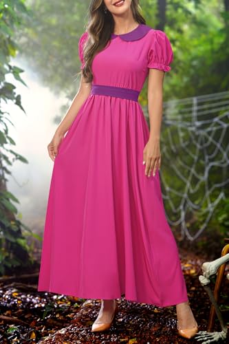 Clarisbelle Women's Halloween Princess Cosplay Costume Bubble Sleeve Party Maxi Dress