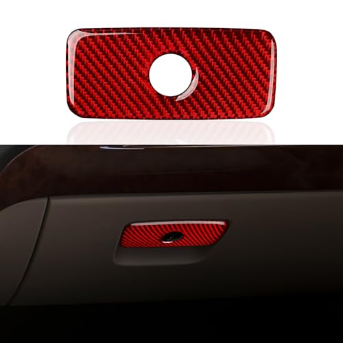 Image of Car Glove Box Cover Trim Decals for 2011-2020 Dodge Durango Accessories Carbon Fiber Interior Stickers, Red