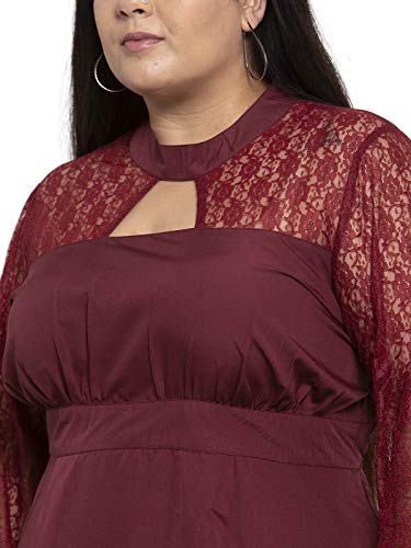 Image of Flambeur Women's Crepe A-Line Knee-Length Dress