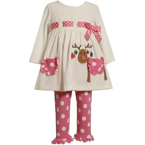 Bonnie Baby-Girls Newborn Reindeer Legging Set - Pink - 3-6 Months Cover