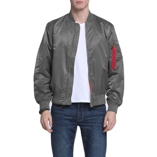 Image of CORIRESHA Mens NASA Embroidery Badge Slim Fit Bomber Jackets Zipper Windbreaker
