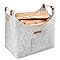 Panier bois cheminée XL panier buche en feutre très épais et poignée renforcée | Pliable Sac en feutre pour les courses, le bois, le journal(Gris brume)