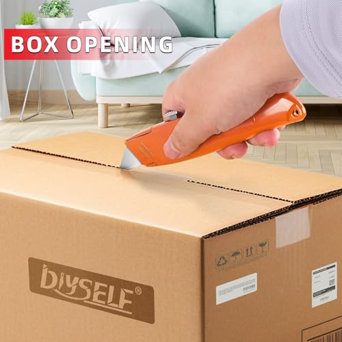 Image of DIYSELF 20 Pack Razor Utility Knives, Durable Retractable Box Cutters