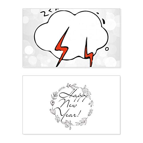 Tarjeta conmemorativa de año nuevo de diseño con nubes para decorar tu hogar en fiestas