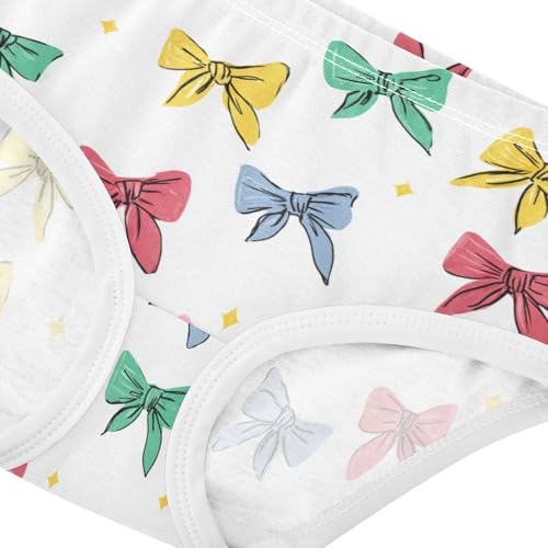 Wusikd Cute Bow Color Girls' Underwear Cotton Girls Briefs Soft Toddler Underwear 2T4