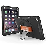 New Trent iPad Case 9.7 Heavy Duty Gladius Full-Body Rugged Protective Case with Built-in Screen Protector Dual Layer Design for 2018/2017, iPad Air 2 / iPad Air (Commute Version)