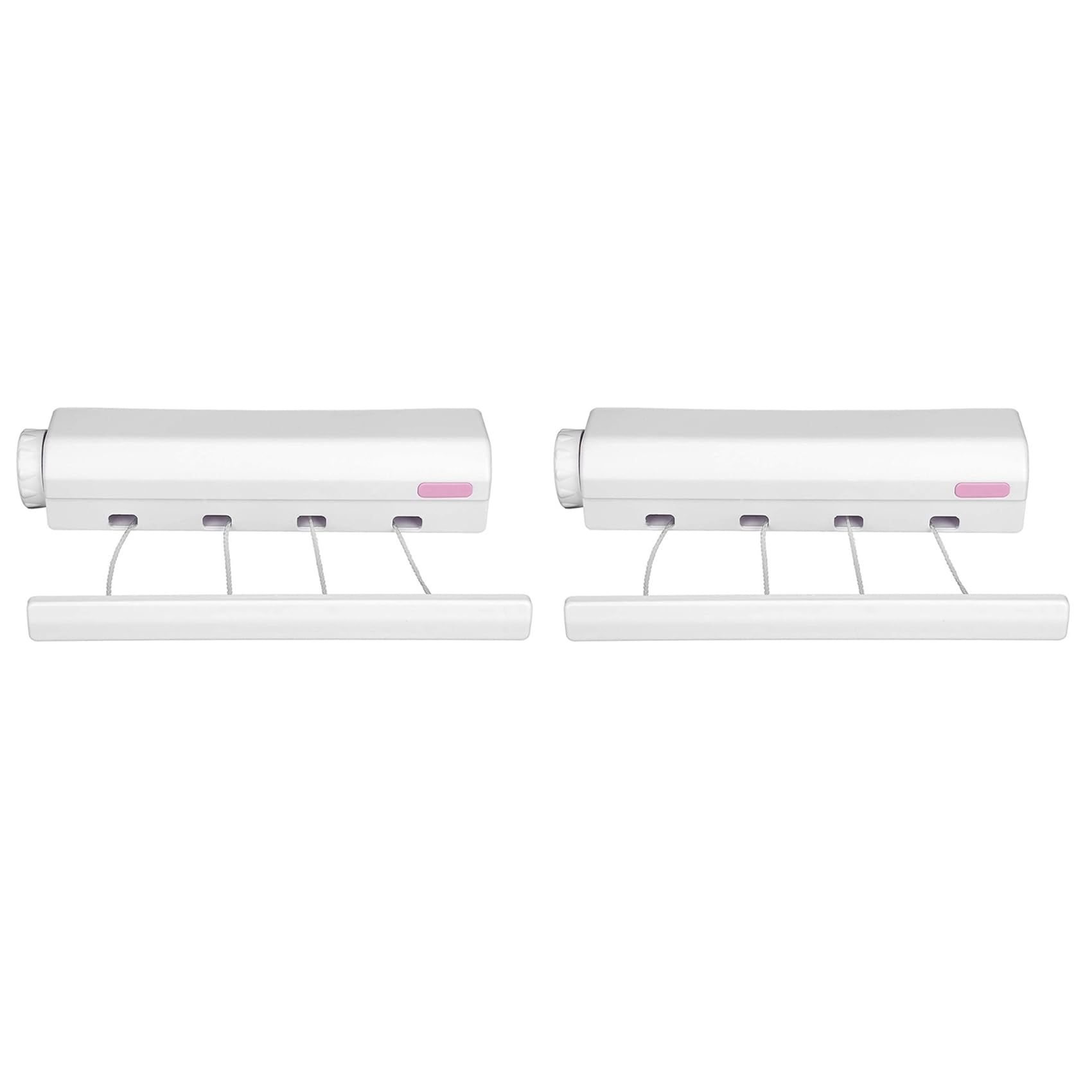 Hndhbfgrt 2X Retractable Clothesline Telescopic Indoor Outdoor Wall Mounted Clothes Dryer Line Drying Rope Hanger (4 Lines)