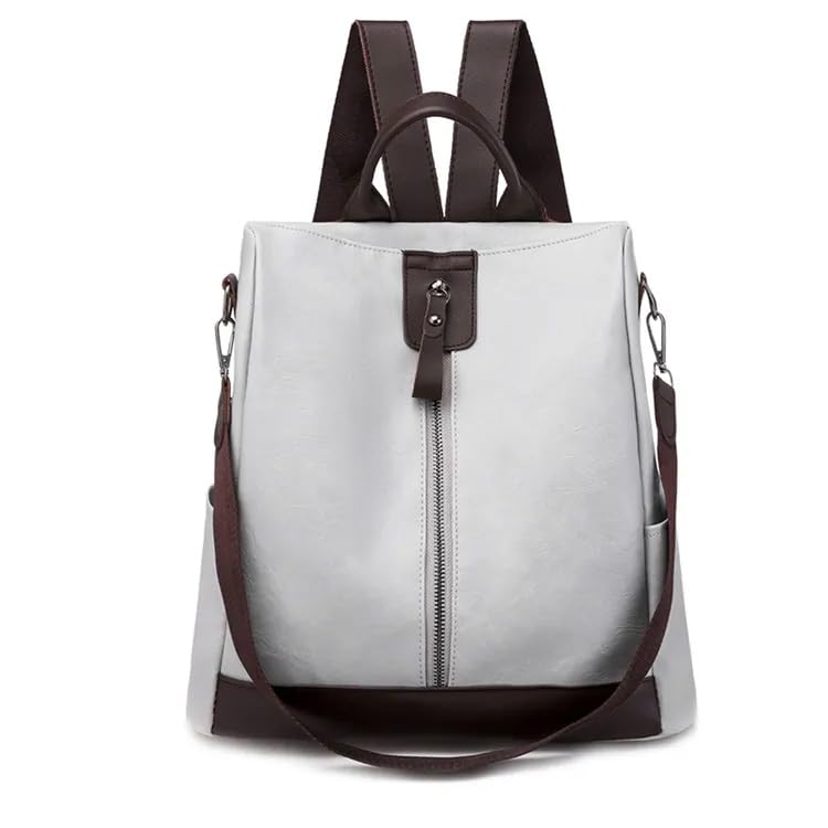 Sac à dos en cuir véritable blanc élégant et épuré pour femme