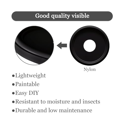 Image of Molded Nylon Ceiling Medallion for Light Fixtures and Ceiling Fans Black 13 inchOD x 4 inchID x 1-1 /8 inchP (Fits Canopies up to 10-1 /2 inch)