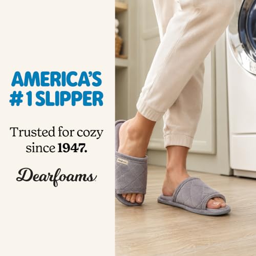 Image of Dearfoams womens Slipper Memory Foam Summer House Shoe Beatrice Terry Slide