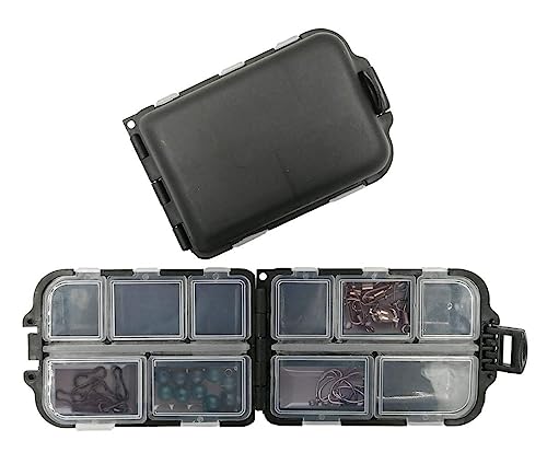 zalati Small Tackle Box 2pcs Portable Case with 10 Compartmentss Storage Box for Fishing Hooks Lure Baits - Image 2