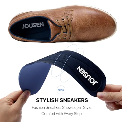 Image of Jousen Men's Fashion Sneakers Classic Retro Casual Shoes for Men Breathable Business Dress Sneaker