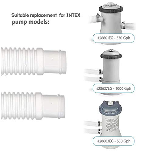 2 peças de reposição da mangueira de conexão da bomba de filtro de piscina com 4 peças de reposição