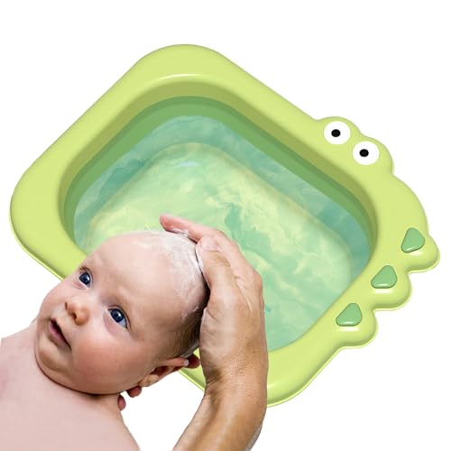 Cuenca plegable de lavado para bebés - cuenco plegable de 2,5 L para la cara de lavado del recién nacido, dibujos animados plegable versátil | Babes de baño portátiles, viajes, camping, uso en domi