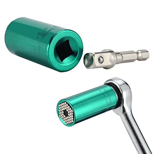 Huazhichun Universal Socket,Adapter Socket For Wrench Ratchet & Power Drill,Portable Hand Gadget Gifts For Men And Women,Self-Adjusting Multifunctional Sockets,Green Shell (7-19Mm) #TOP1