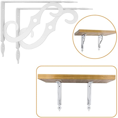 Support mural étagère triangle blanc 185x140mm lot de 4 - 8