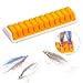 Menolana Fly Fishing Hook Organizer with 11 Slots Container Fishing Lure Hooks Clips Storage Silicone Board, Orange