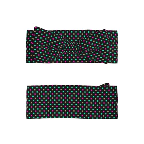 Neon Dot Grid Print Baby Girl Bows Headbands Baby Girls Newborn Headbands Infant Toddlers 0-6 Months2