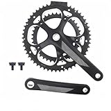 Poecuoa 自転車クランクセット シングルスピードクランクセット チェーンリング バイクチェーンリング 自転車用チェーンリング 高精度チェーンホイール クランク 自転車クラスセットチェーンリング 130BCD 歯の数39/53T 2x9/10スピード アルミ合金製 強耐久性 超軽量 ロードバイク用(A)