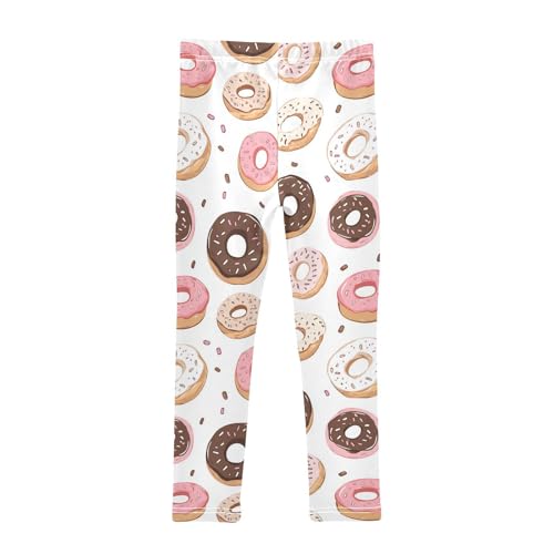 Wusikd Cute Doughnuts Girls' Leggings Toddler Doodles Kids Yoga Pants Dance Active Tights 4T2