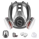Yvacyt Full Face Respirator Mask with Filters, 15 in1 Reusable Respirator Paint Shield Cover Mask, Ideal for Painting Spray, Epoxy Resin, Welding, Dust, Car Spraying, Polishing, Sanding & Cutting
