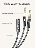 Froggen Adapter rozdzielacza audio Y, gniazdo 3,5 mm na podwójne gniazdo jack 3,5 mm do zestawu słuchawkowego i mikrofonu, do komputera stacjonarnego/laptopa z adapterem audio