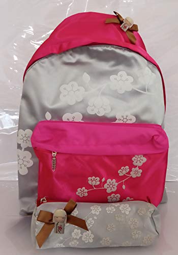 Mochila Kimmidoll   portalápices en color gris y morado