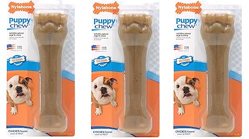 Nylabone (3 Pack) Just for Puppies Chicken Flavored Bone Teething Chew Toy - Size Souper/XL