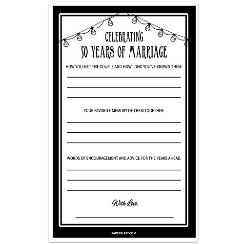 50th Wedding Anniversary Party Game Memory Cards Set of