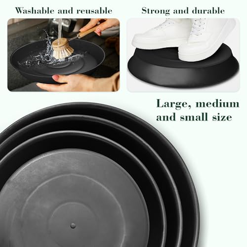 U0U 3 Size Round Stepping Stone Mold,10" 11.4" 12.6" Cement Molds for Concrete,Plastic Concrete Molds for Casting Garden Pathmate Pavement Precast and Forms Walkway