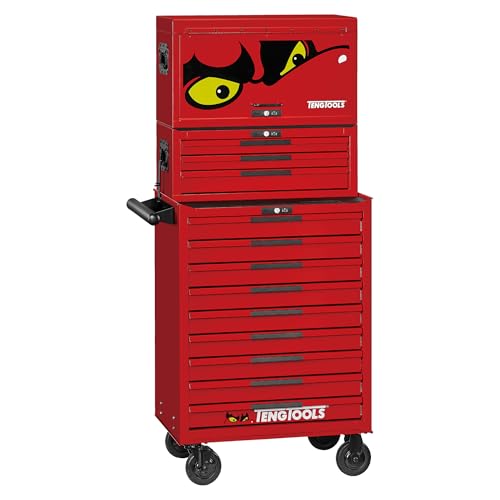 Teng Tools 26 Inch Wide 16 Drawer PRO35 Heavy Duty Red Stack Tool Storage Box - TSS26R16