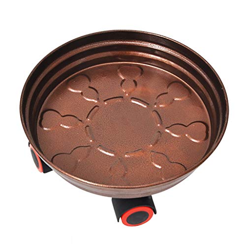 Chariot à roulettes marron 29,5 cm avec plateau drainant