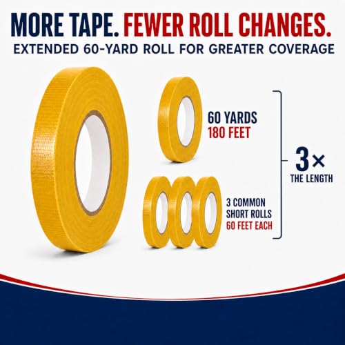 Image of GGR Supplies CDT-36 Industrial Grade Cloth Duct Tape, Ochre Yellow 4 Inch x 60 Yards, Waterproof UV Resistant Heavy Duty, Clean Removal with No Sticky Residue for Repairs, Packaging, and Bundling