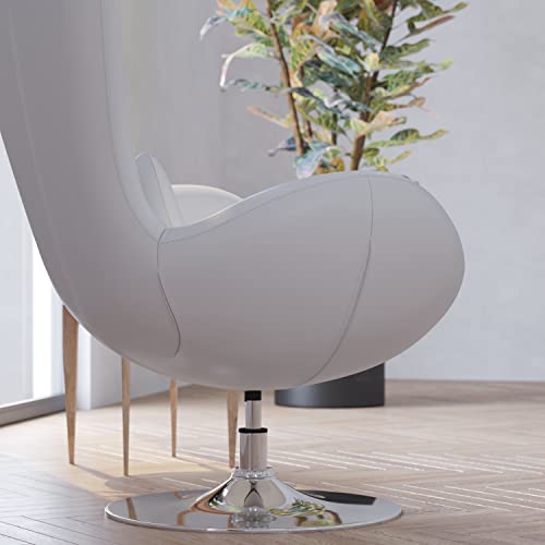Sillón Estilo Huevo Blanco Piel Sintética miniatura 6