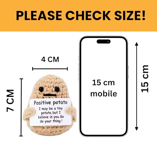Image of Cute Emotional Support Crochet Toys Handmade Gifts with Message for Women Men Friends Coworkers, Birthday Christmas Valentine's Gift (Potato)