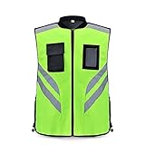 2. Manténgase seguro con tiras plateadas: chaleco de seguridad con tiras plateadas reflectantes de alta visibilidad que envuelven el chaleco.