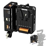 【Sécurité avancée】This mini V-mount battery plate supports V-lock, fabriqué en alliage d'aluminium, garantit stabilité et durabilité, permettant une fixation et un retrait aisés. Elle détecte intelligemment la puissance de la charge et offre une protection contre les courts-circuits, les surintensités, les fluctuations de tension et les surcharges de circuit