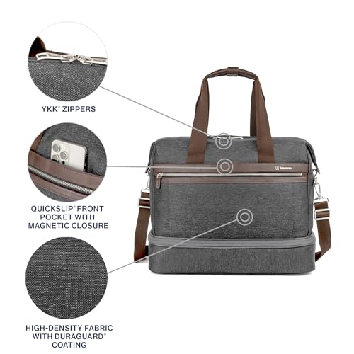 Travelpro Platinum Elite Carry on Soft Travel Drop-Bottom Weekender Bag, Overnight, Men and Women2